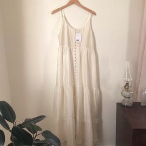 & Other Stories - Strappy Buttoned Maxi Dress - White